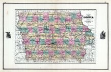 Iowa State Map, Wisconsin State Atlas 1881